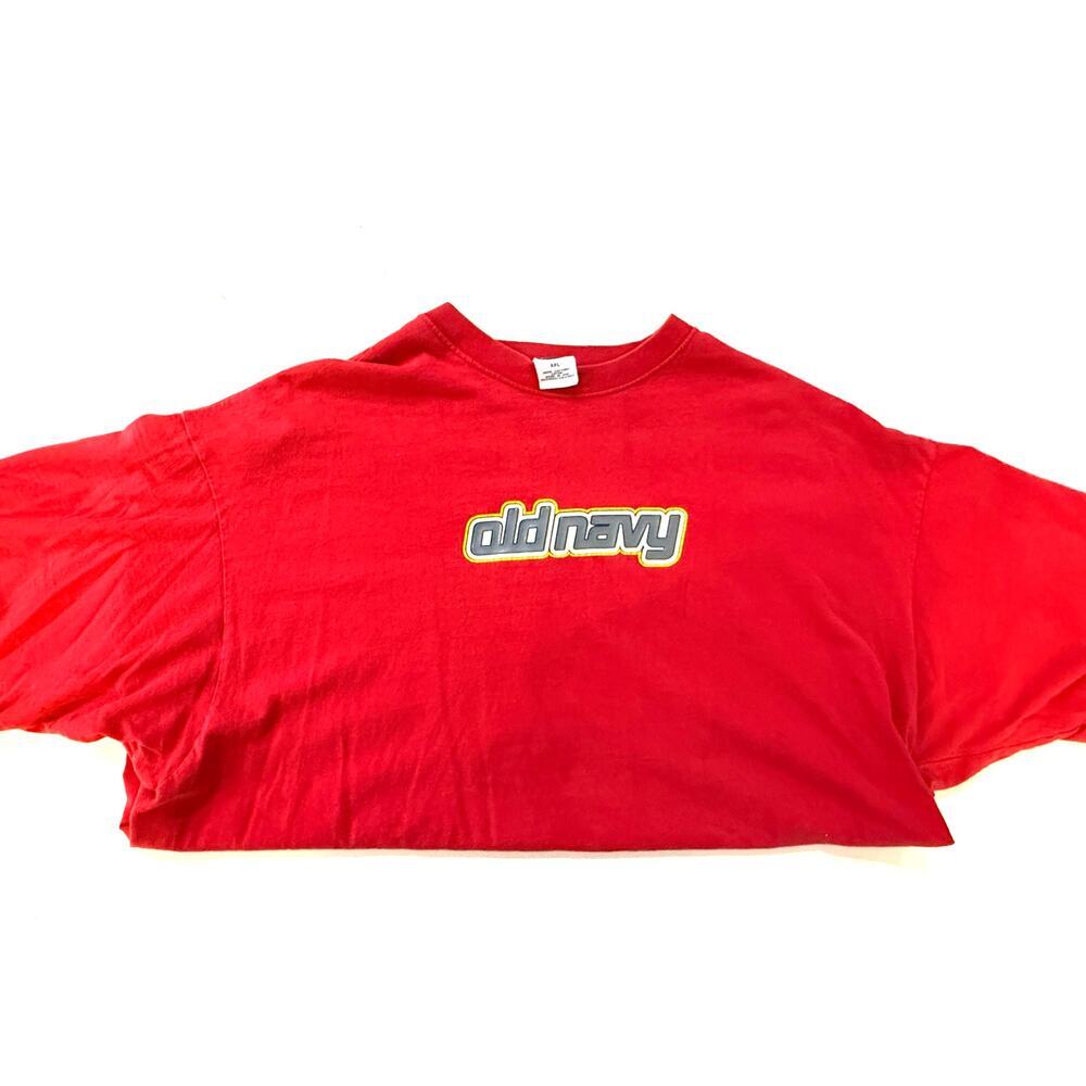 Vintage Old‎ Navy XXL Red T-Shirt Fubu Style Graphic USA Made 100% Cotton Rare
